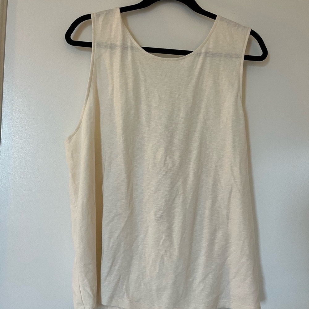 Banana Republic Cream Tie Back Cotton Tank